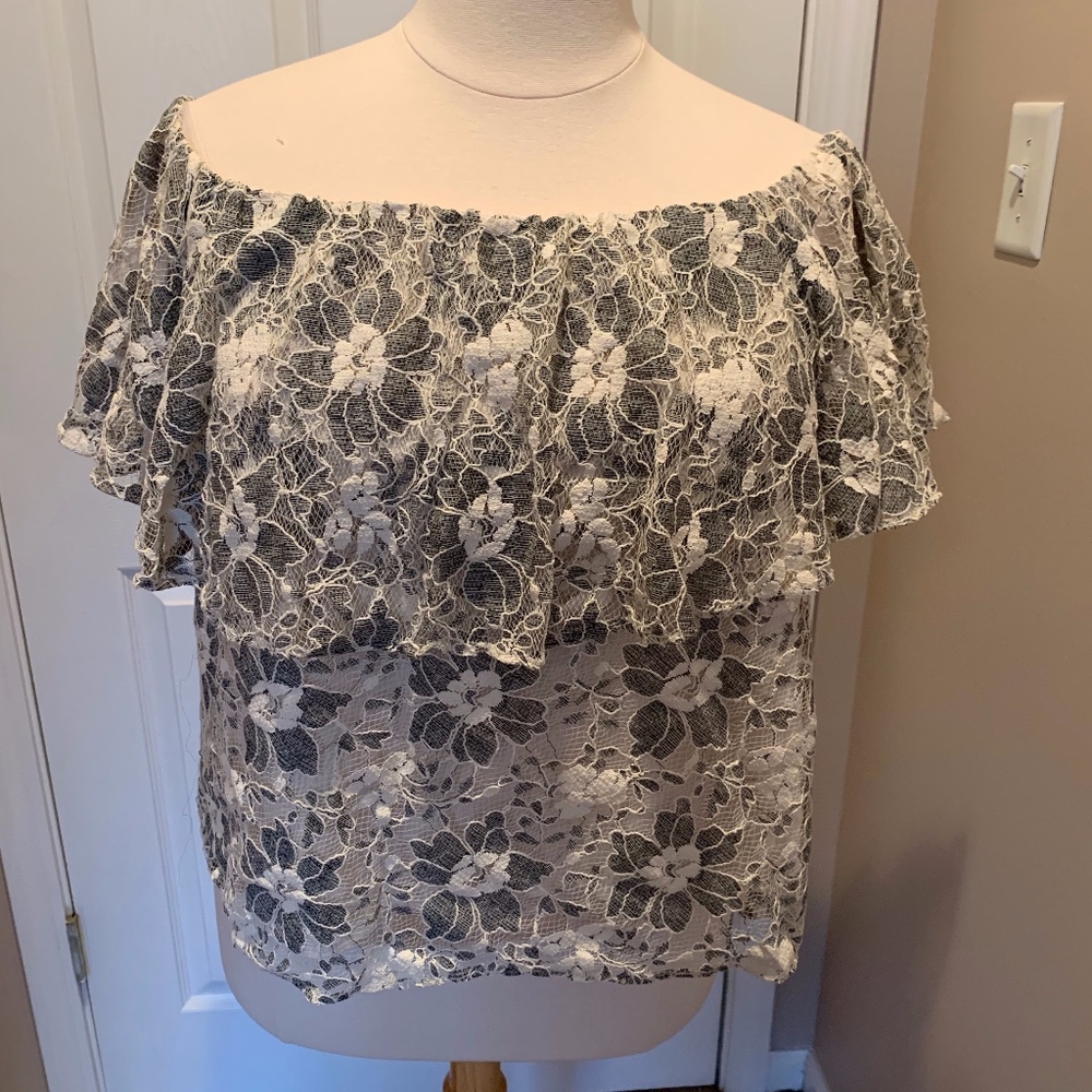 Rachel Roy Off Shoulder Lace Top 2X